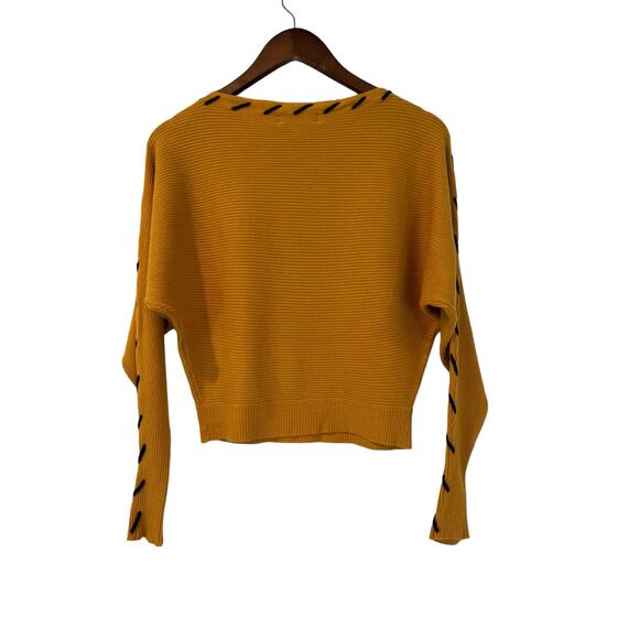 Magaschoni Mustard Sweater with Black Accents - Picture 6 of 9